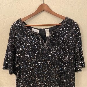 Vintage Scala 100% silk Beaded Blouse